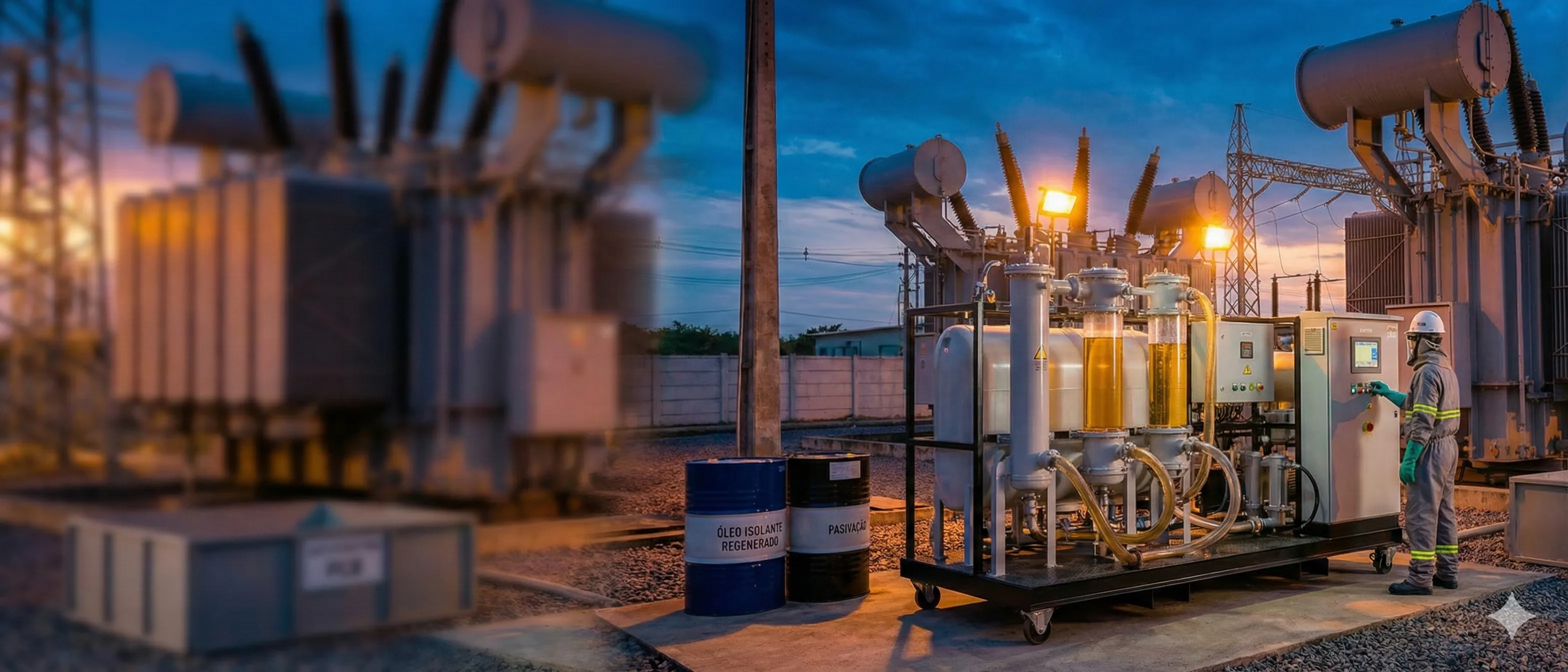 Tratamento e regeneração de óleo isolante para transformadores